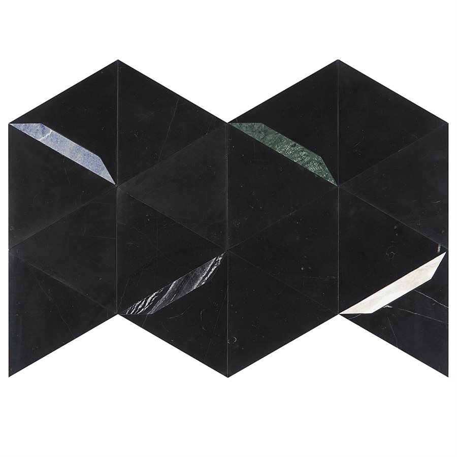 Wunder Nero Gem - Nero Marquina with Multicolor Lines