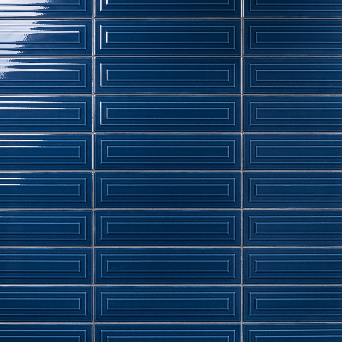 Retouch Frame Nautical Blue 4.5x18 3D Crackled Glossy Ceramic Tile