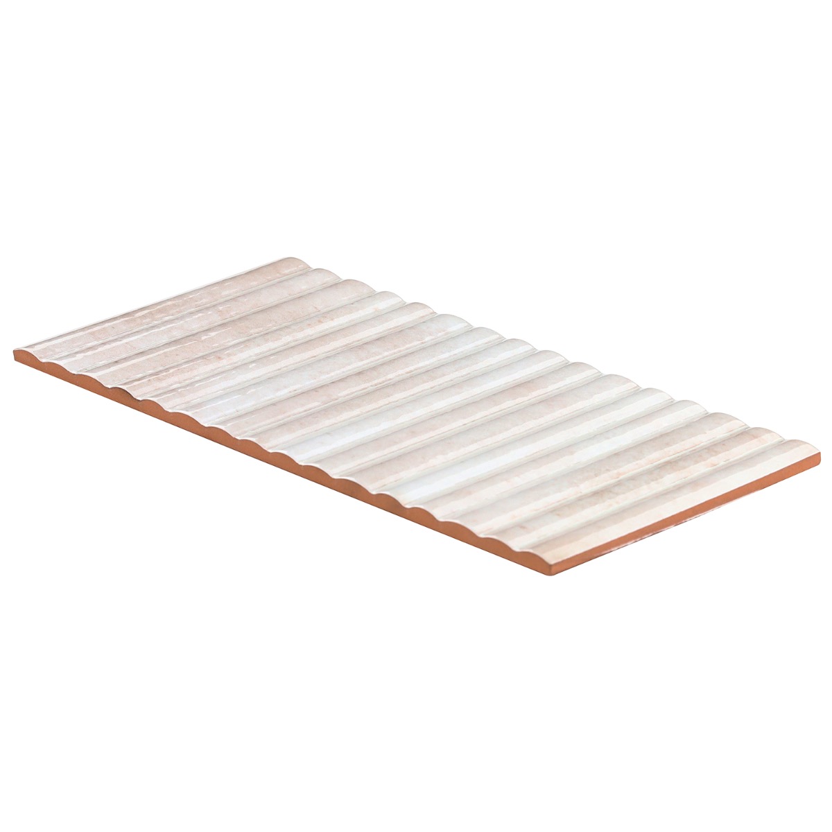 Bryn Fluted White 6x12 3D Glossy Ceramic Tile