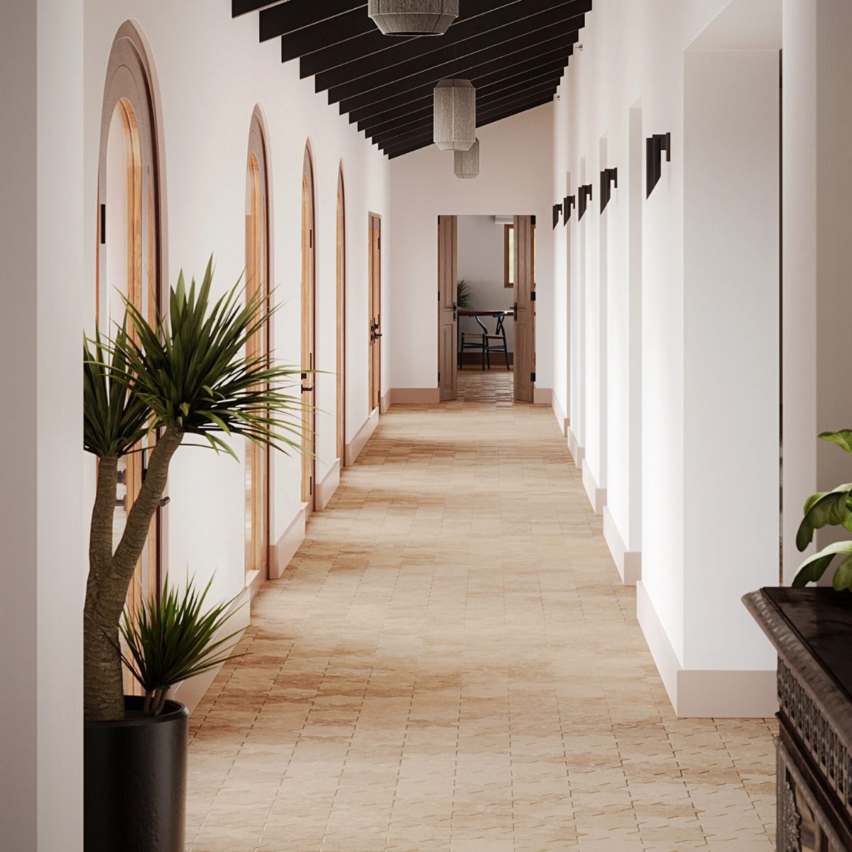 Malta Cotto Brown Matte Star and Cotto Brown Matte Cross 6" Terracotta Look Porcelain Tile