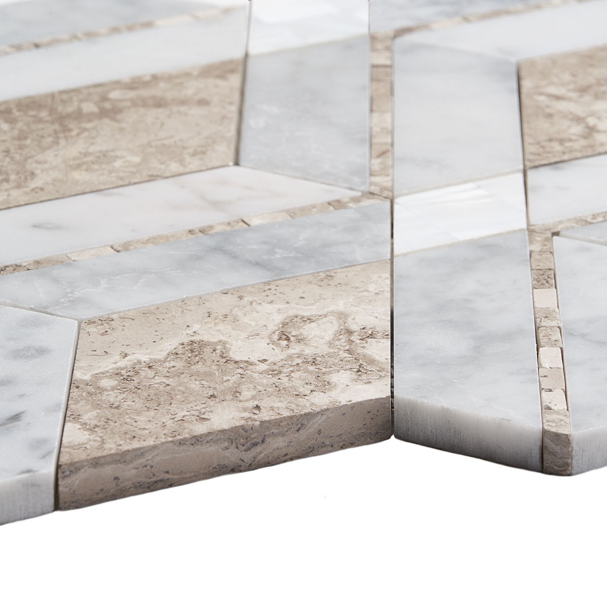 Elaine Champagne Beige Polished Marble and Pearl Mosaic Tile