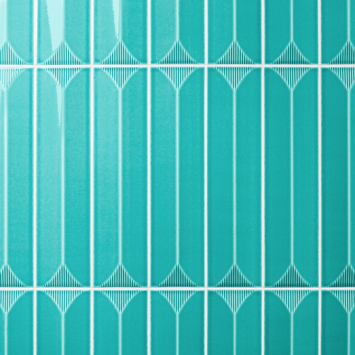 Retouch Inflex Teal Green 4.5x18 3D Crackled Glossy Ceramic Tile 