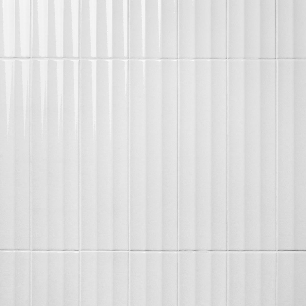 Retouch Fluted White 4.5x18 3D Crackled Glossy Ceramic Tile 