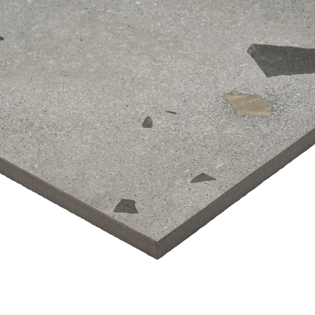 Kado Cement Smoke Gray 24x48 Terrazzo Look Matte Porcelain Tile