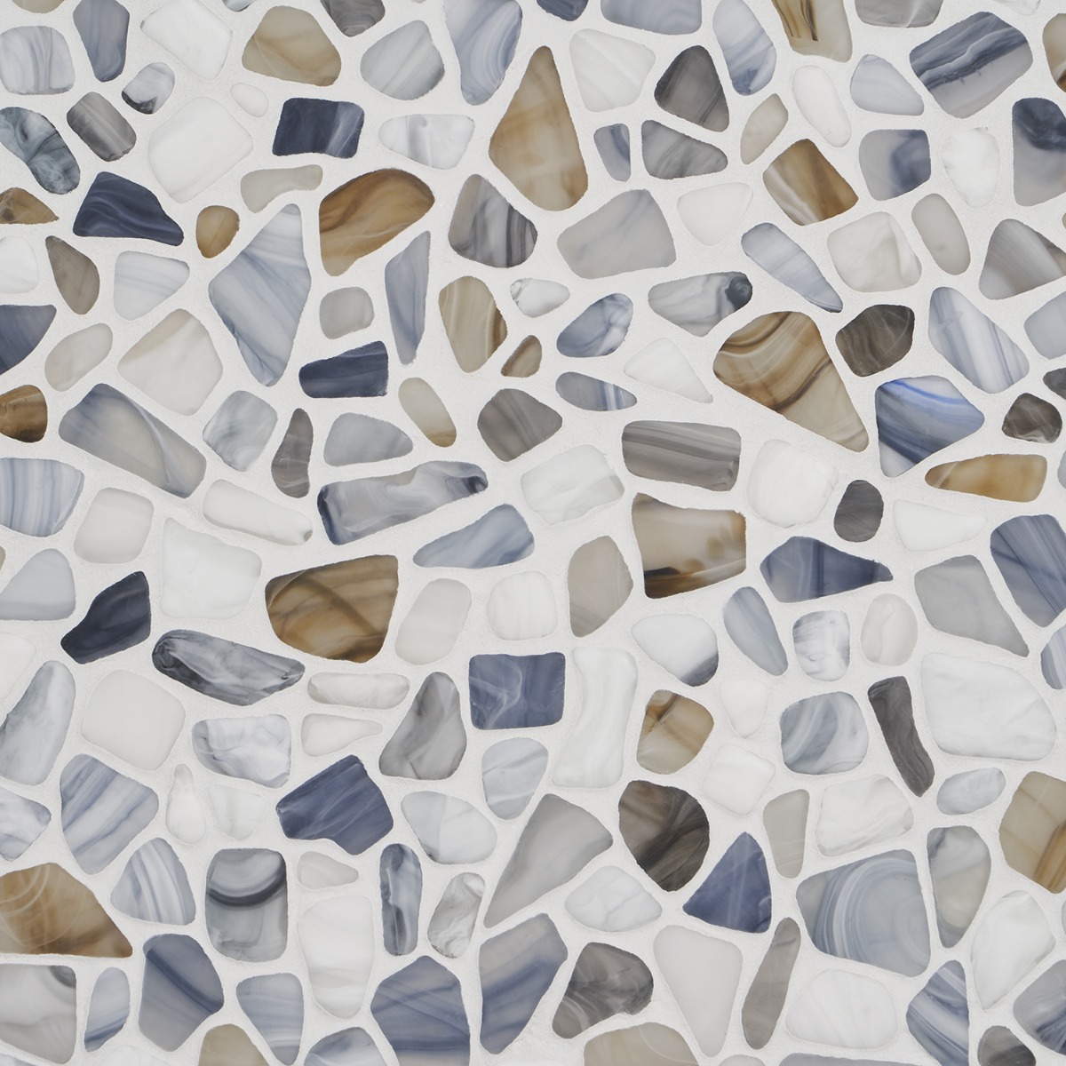 OasisGlass Beige Frosted Glass Mosaic Tile