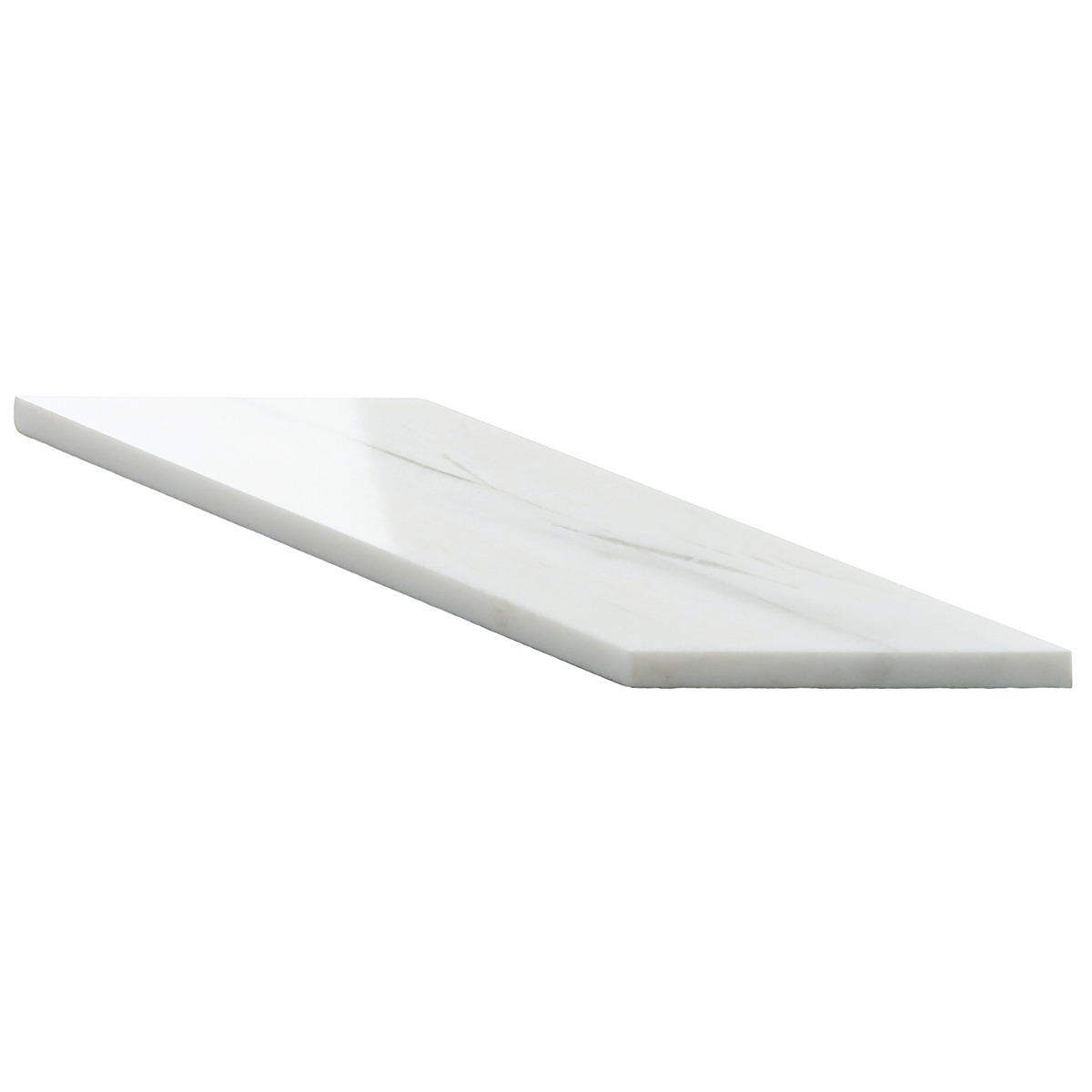 Bianco Dolomite White 3x12 Chevron Premium Polished Marble Tile