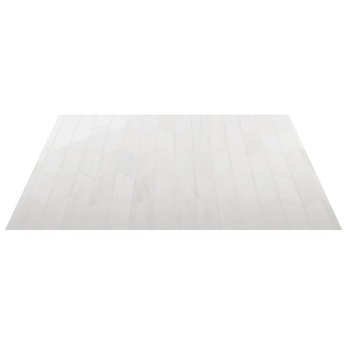 Bianco Dolomite White 3x12 Chevron Premium Polished Marble Tile