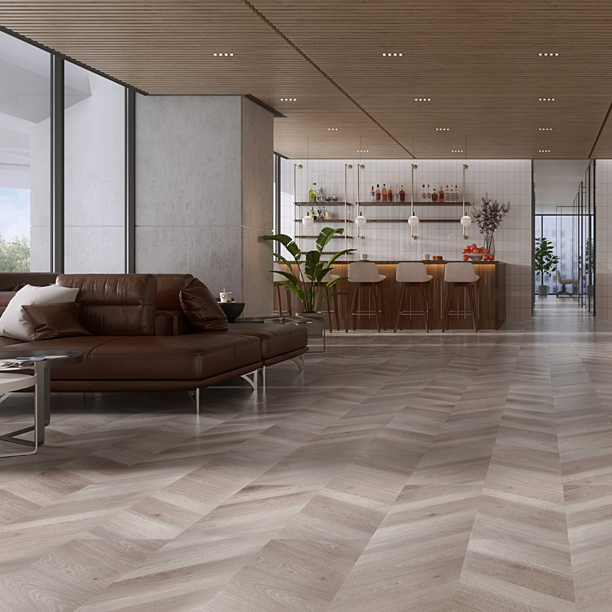 Stacy Garcia Artwood Chevron Dolphin 12x48 - 5mm/20mil - Rigid Core Click Matte Luxury Vinyl