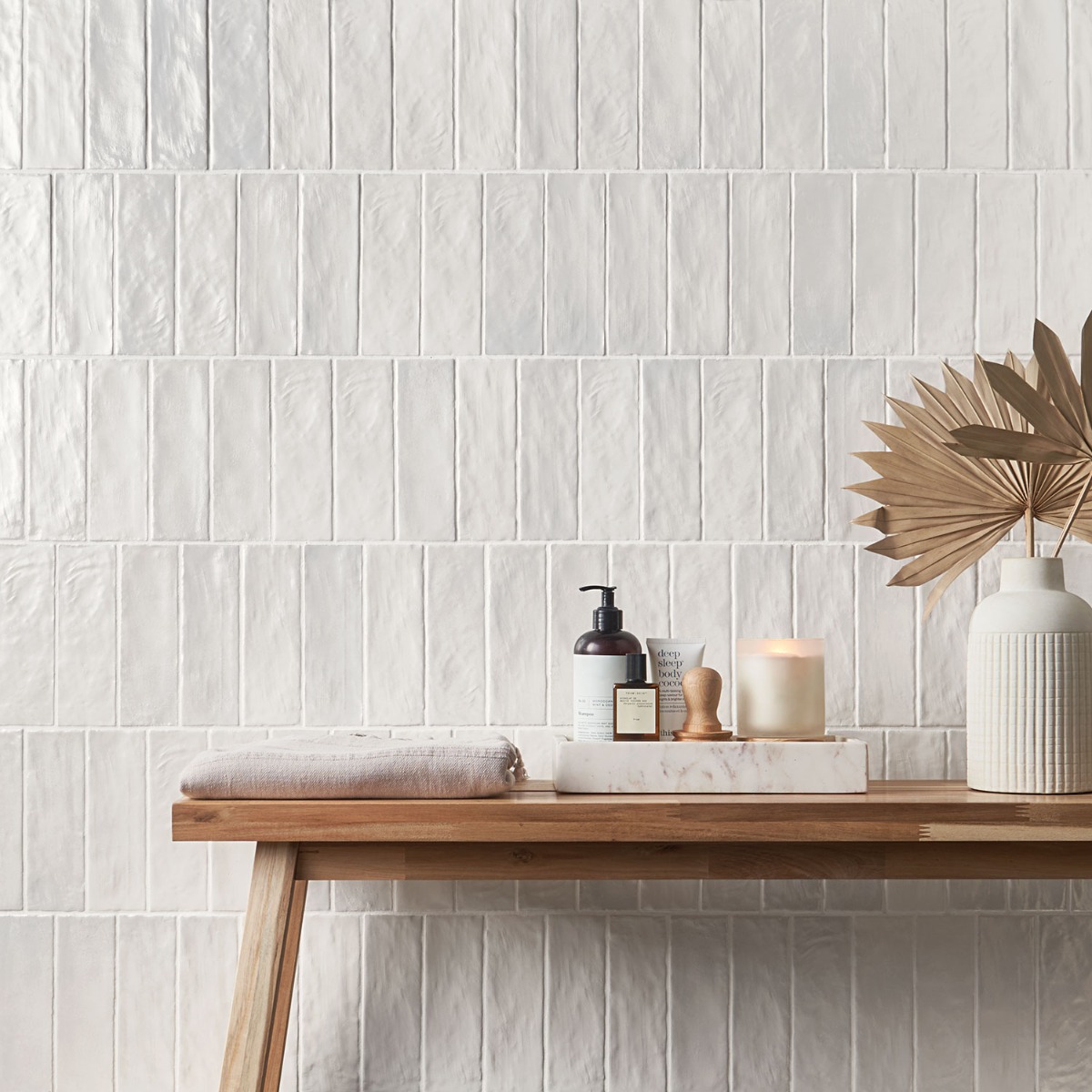 Myorka White 2x8 Mixed Finish Ceramic