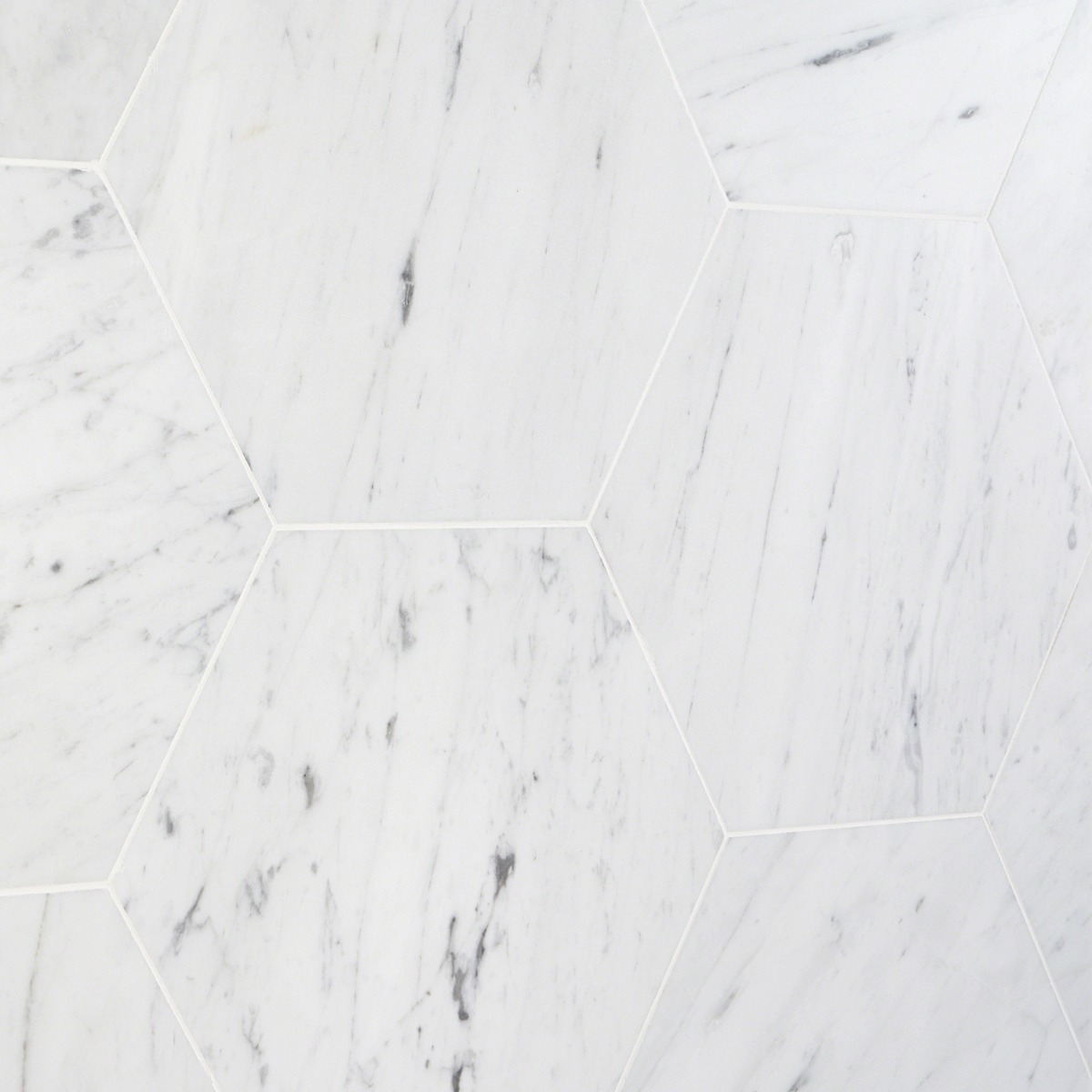 Epoch White Carrara 10" Hexagon Honed Honed Marble