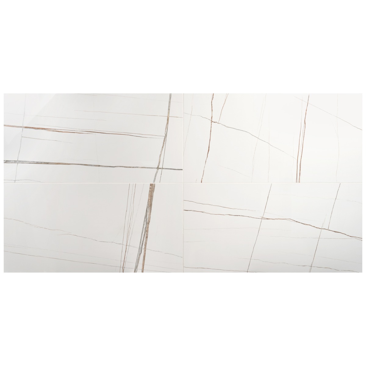 Marmo Sahara Blanco White 24x48 Marble Look Polished Porcelain Tile