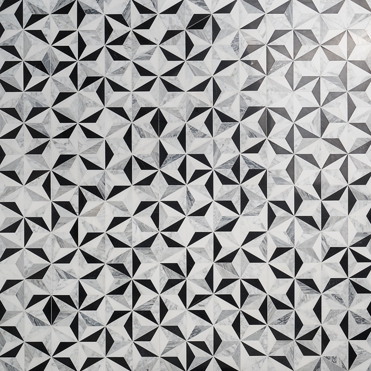Geotech Tuxedo Black and White Polished Marble Mosaic Tile