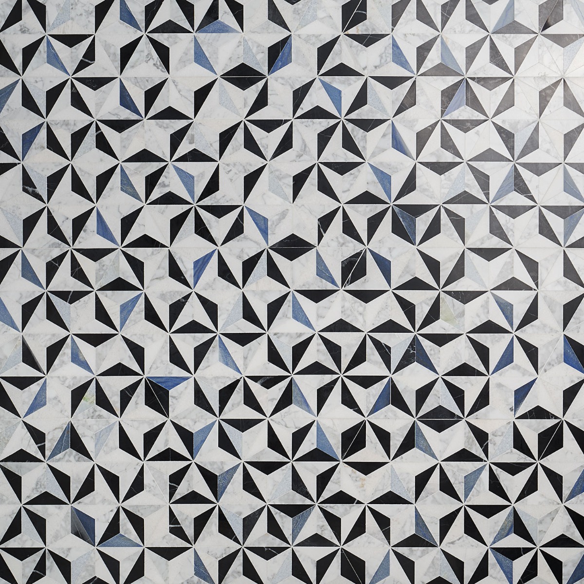 Geotech Winter Sky Blue and White Polished Marble Mosaic Tile