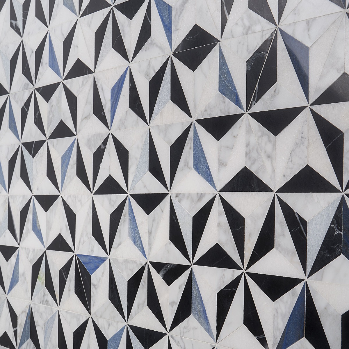 Geotech Winter Sky Blue and White Polished Marble Mosaic Tile