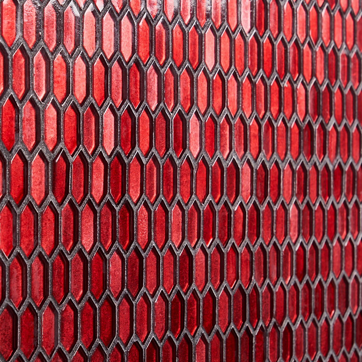 Moonlit Metallic Red 1/4" x 1" Polished Glass Mosaic Tile