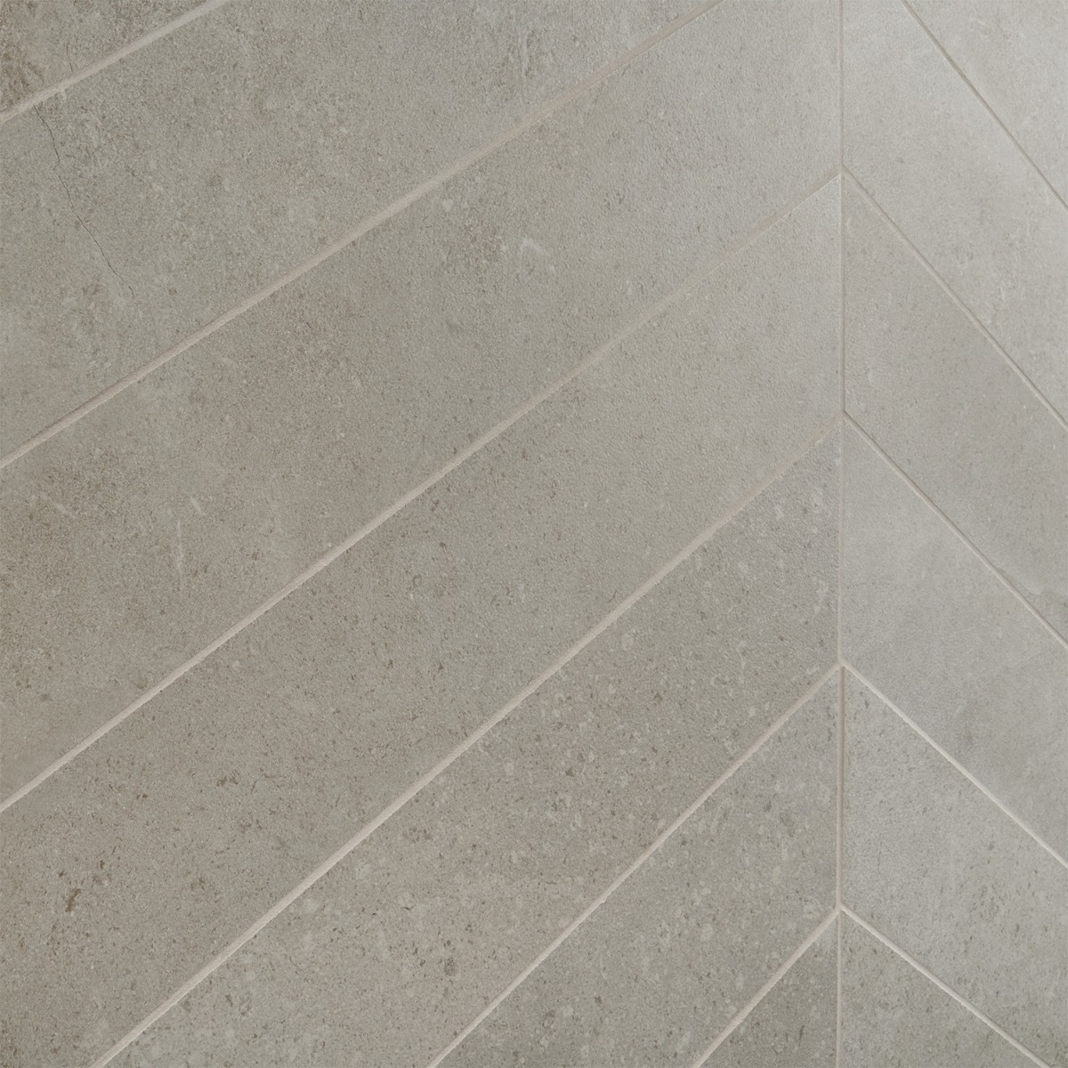 Ages Fumo Light Gray 4x21 Chevron Limestone Look Matte Porcelain Tile