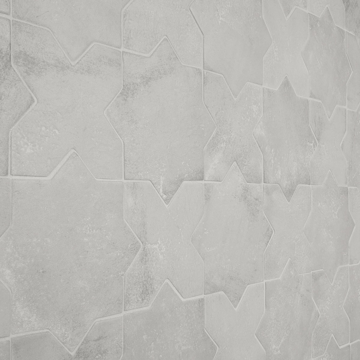 Malta Dove Gray Matte Star and Dove Gray Matte Cross 6" Porcelain Tile