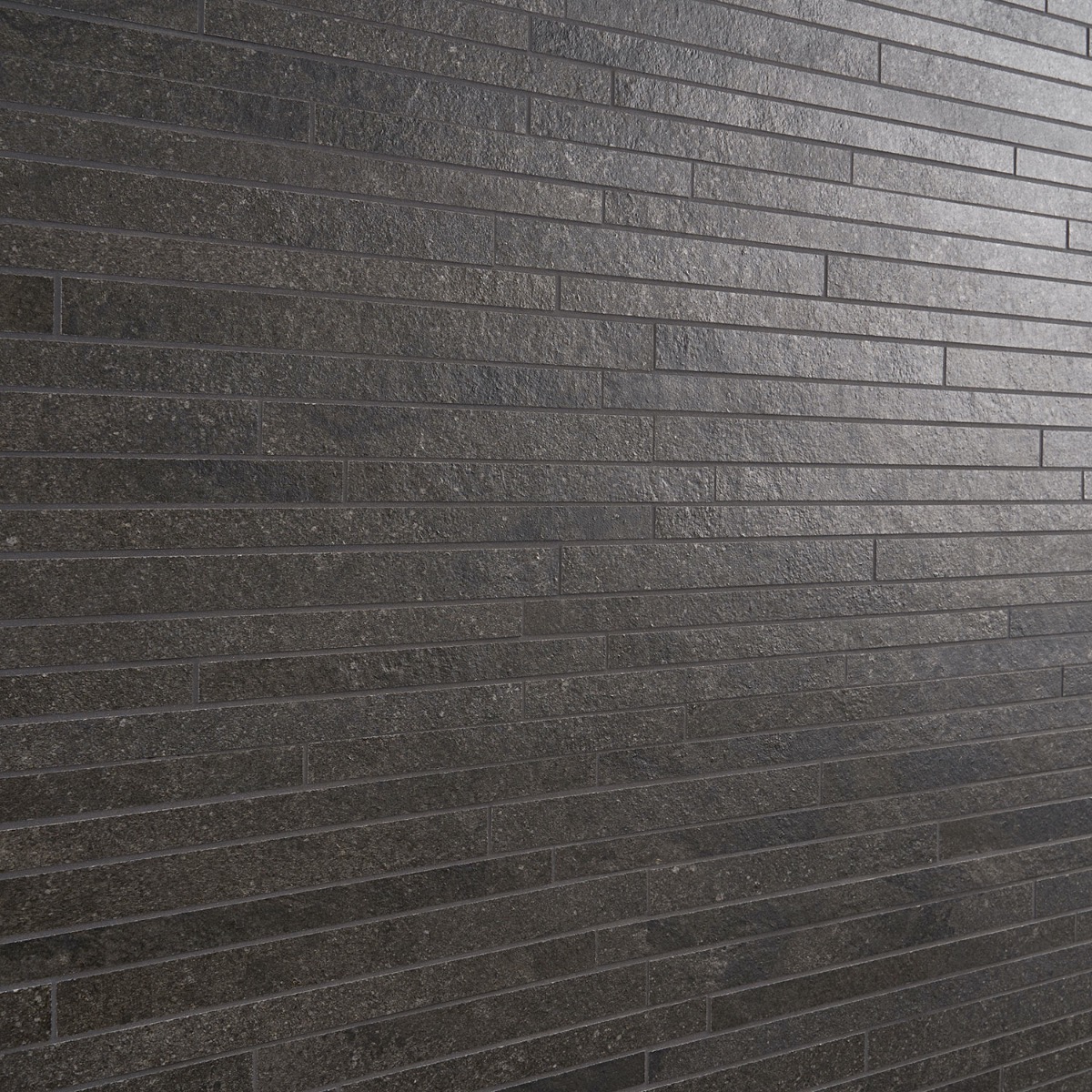 Olympic Charcoal Thin Strip Mosaic Matte Porcelain