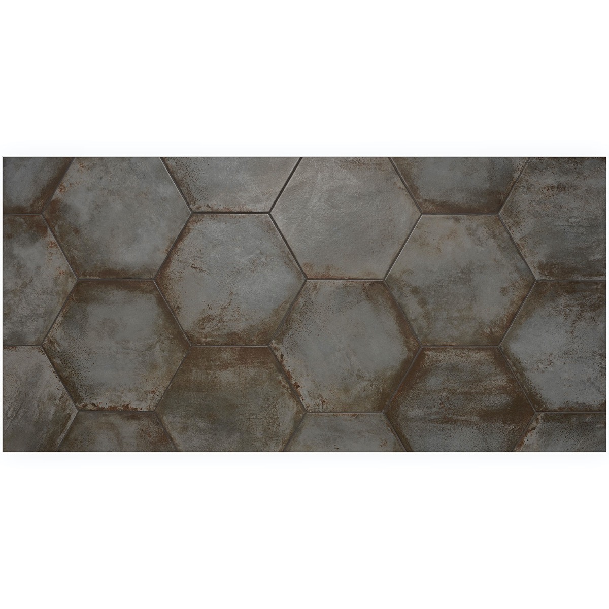 Angela Harris San Francisco Graphite 20" Hexagon Matte Porcelain