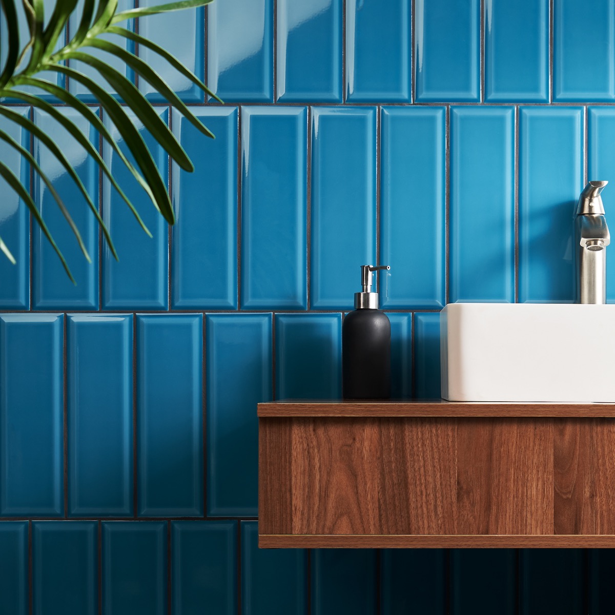Beverly Marine Blue 4x12 Beveled Glossy Ceramic Subway Tile