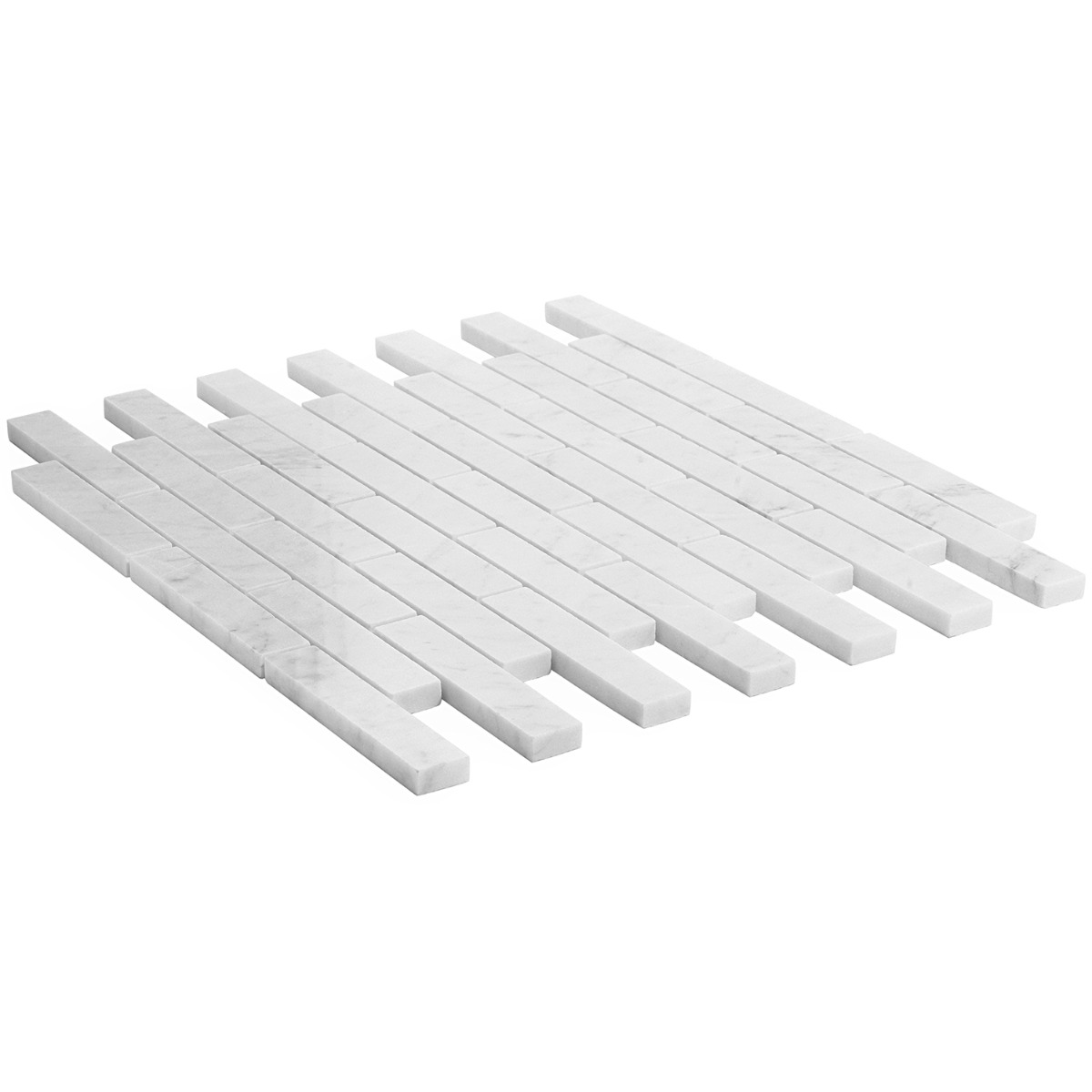 White Carrara Piano Brick Polished Marble