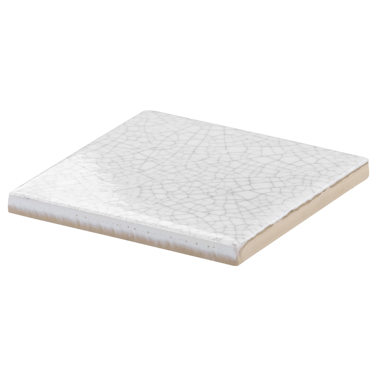 Craquelure Vintage White 4x4 Glossy Crackled Ceramic Wall Tile
