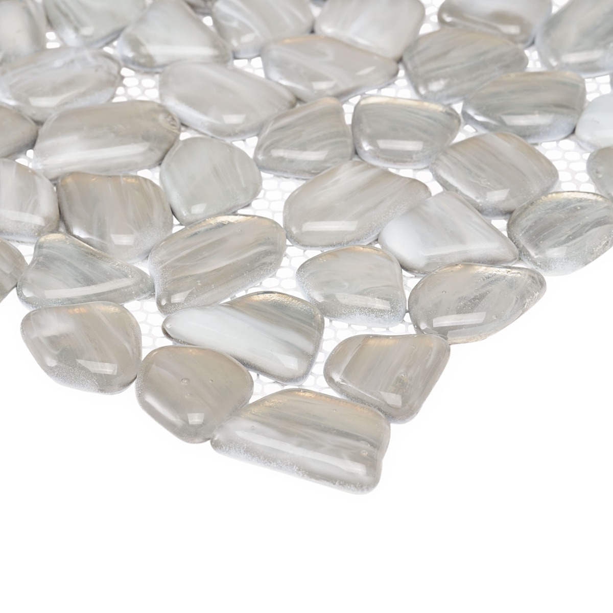 Artemis Pebble Silver Haze Polished Glass