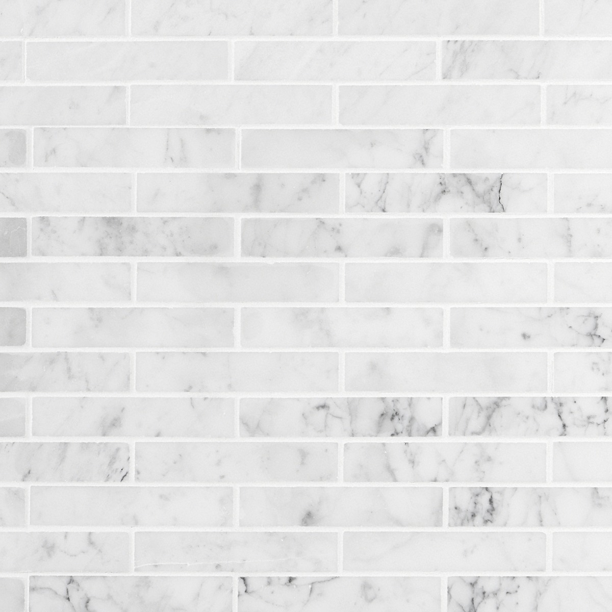 White Carrara Piano Brick Polished Marble