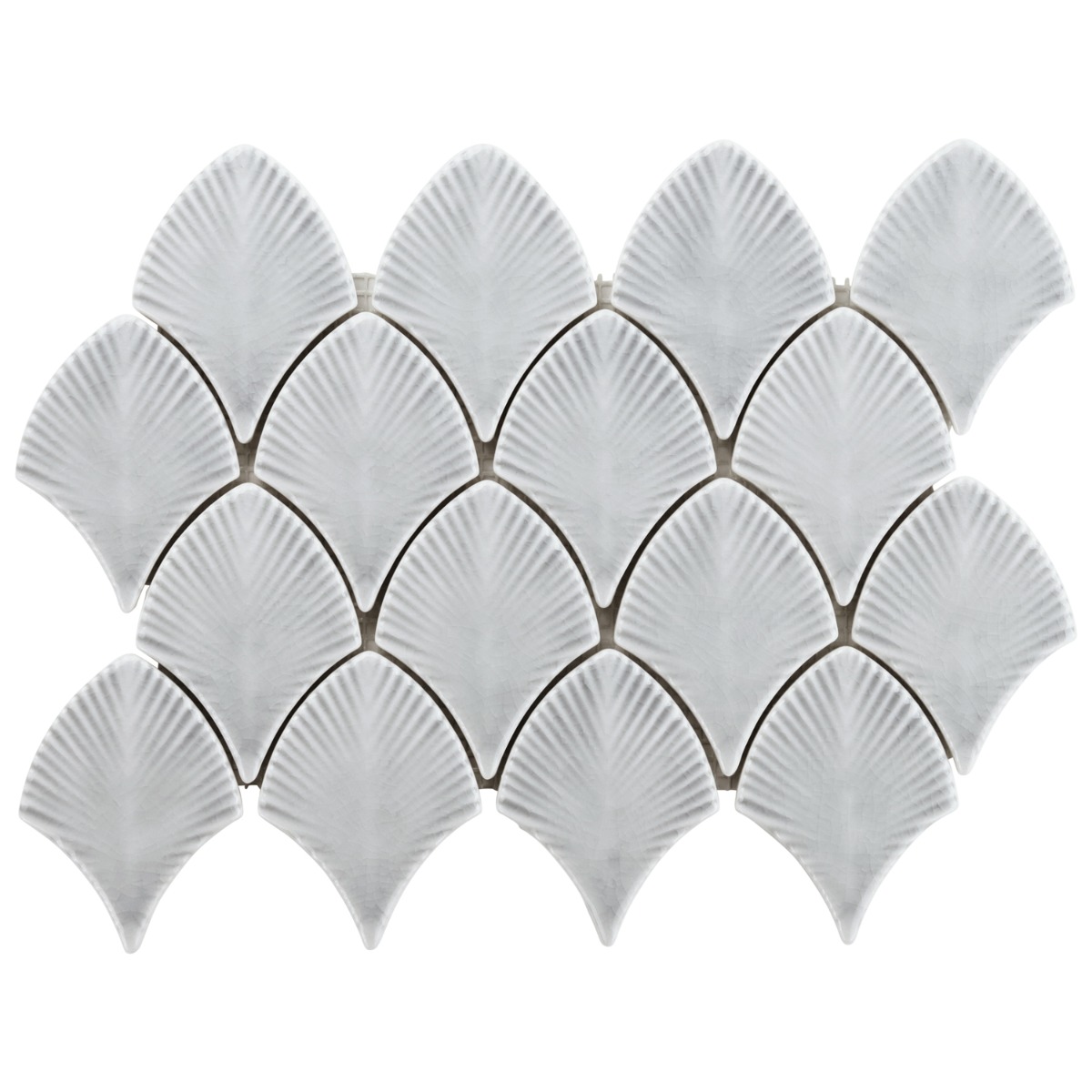 Baroque Glass Sky Blue 3x4" Fan Polished Glass