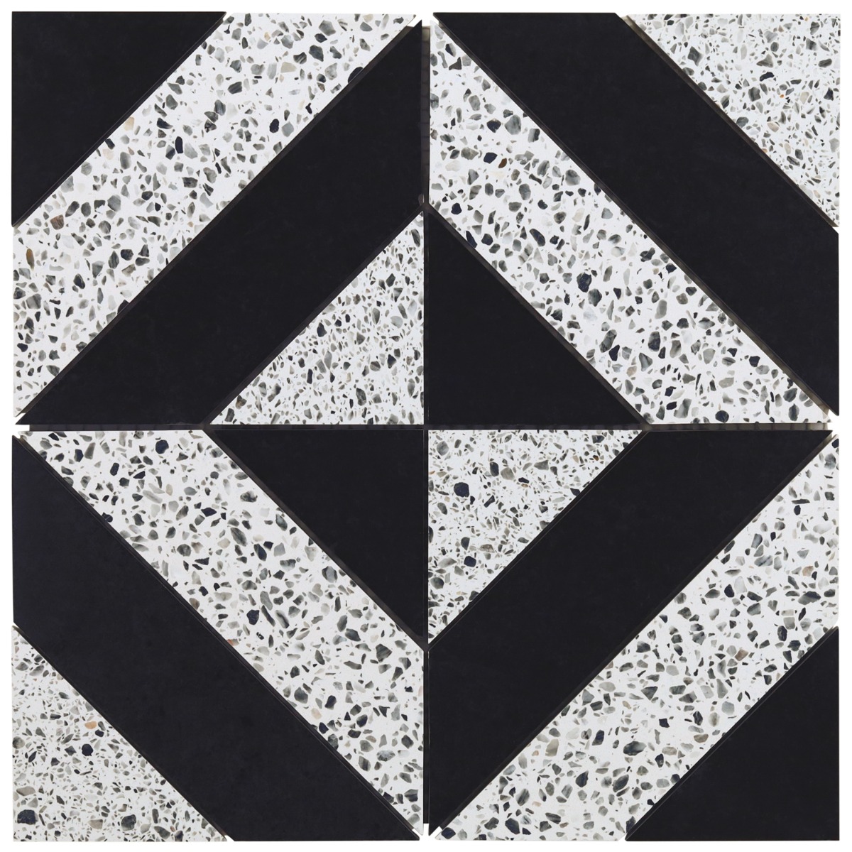 Minna Diagonals Nero Truffle - Nero Marquina & Terrazzo