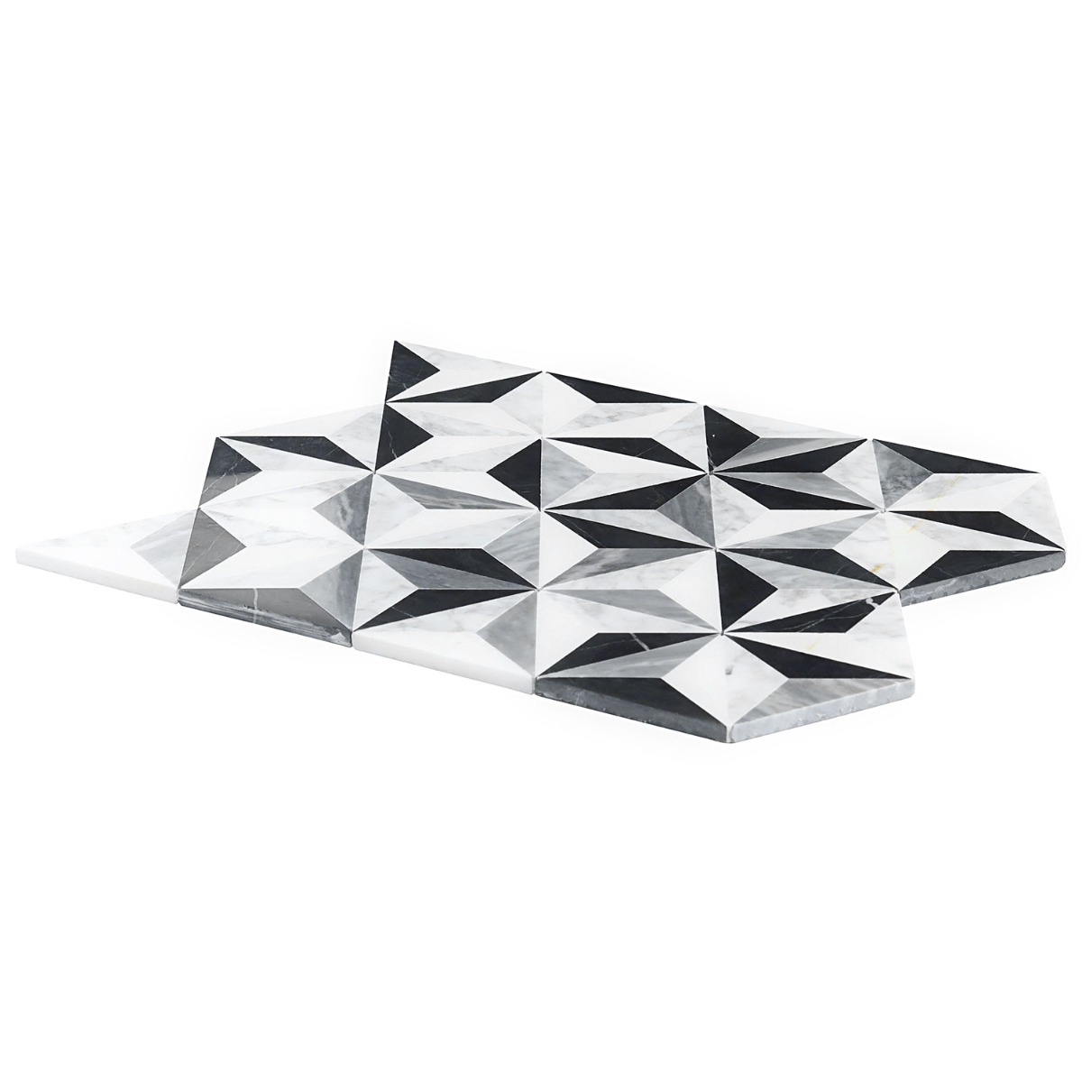 Geotech Tuxedo Black and White Polished Marble Mosaic Tile