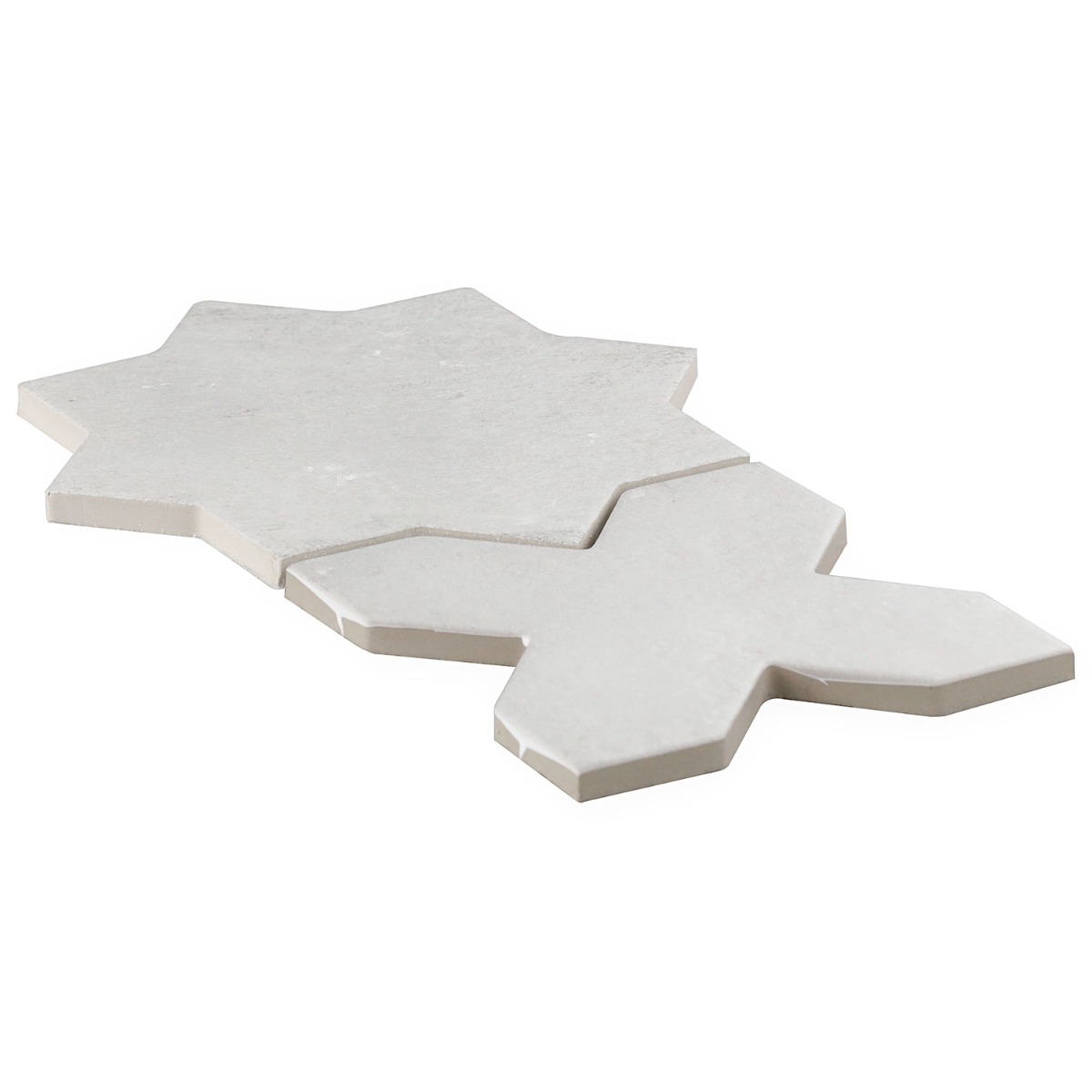 Malta Dove Gray Matte Star and Dove Gray Matte Cross 6" Porcelain Tile