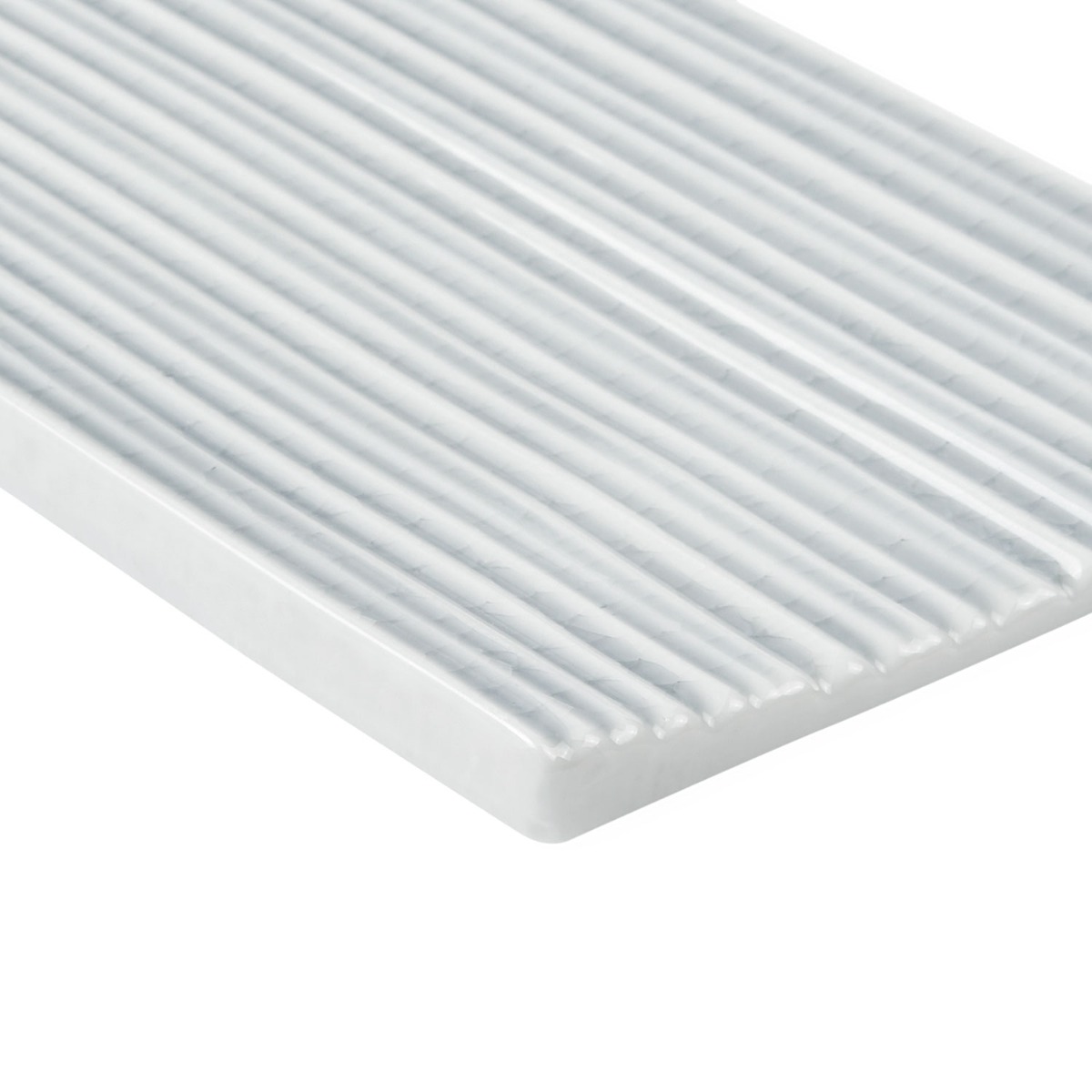 Baroque Glass Sky Blue 4.5x9 Fluted Ridged Polished  Glass
