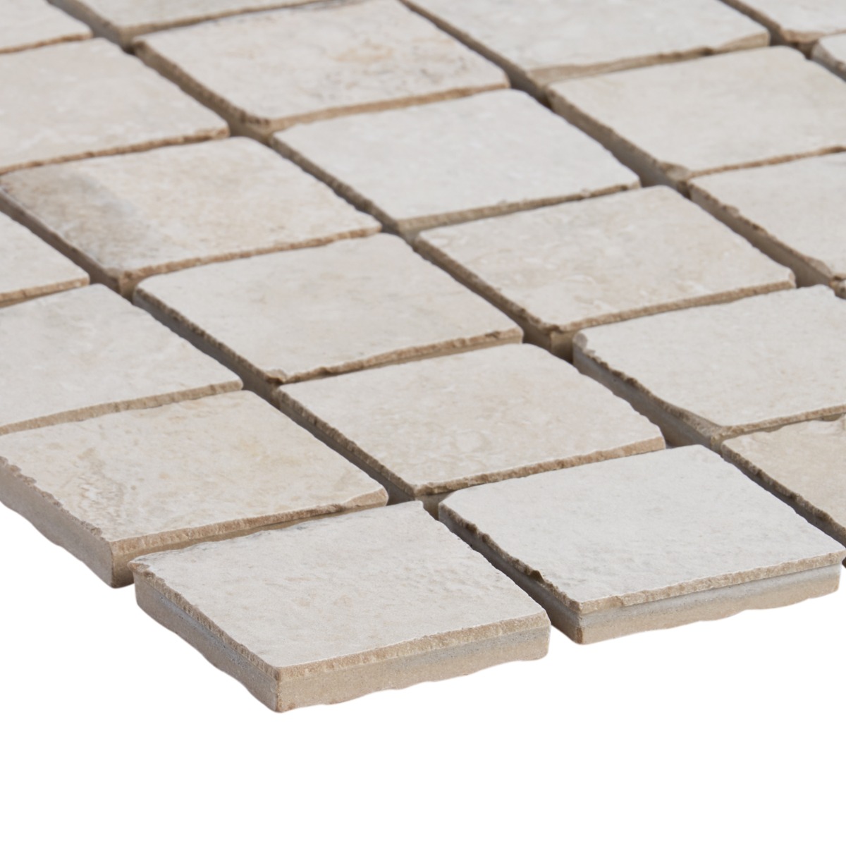 Caruso Pergamo Beige 2x2 Travertine Look Matte Porcelain Mosaic Tile