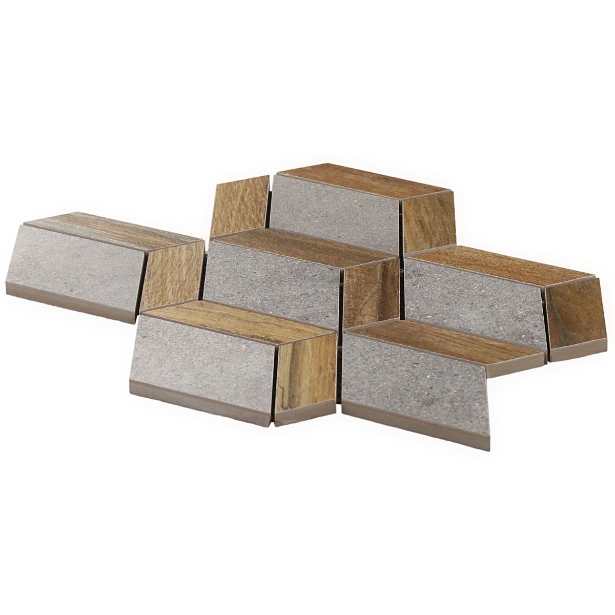 Finity Diamond Oak Matte Porcelain Wood Look Mosaic Tile