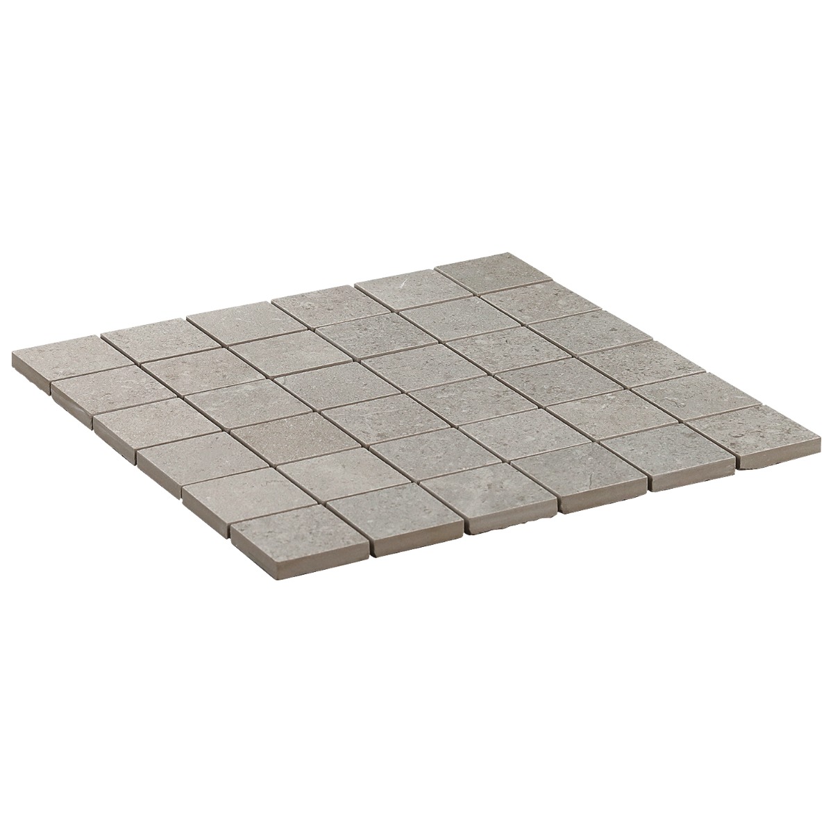 Ages Fumo Light Gray 2x2 Limestone Look Matte Porcelain Mosaic Tile
