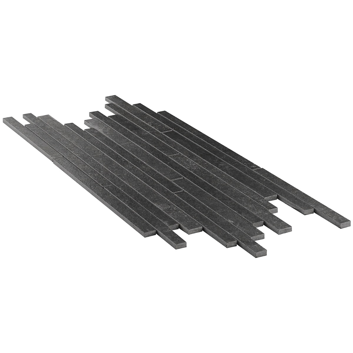 Olympic Charcoal Thin Strip Mosaic Matte Porcelain