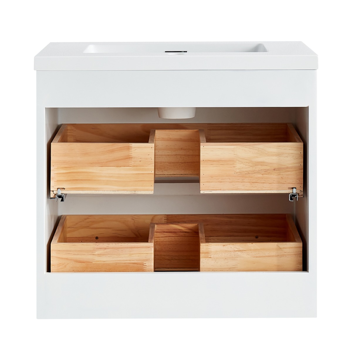 Gibson White 24" Single Vanity with Integrated White Acrylic Top