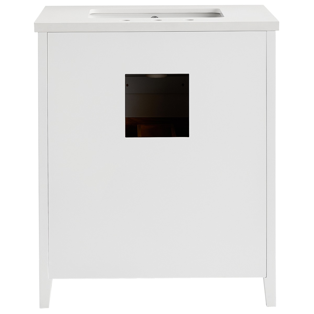 Iconic White and Silver 30" Single Vanity with Pure White Quartz Top