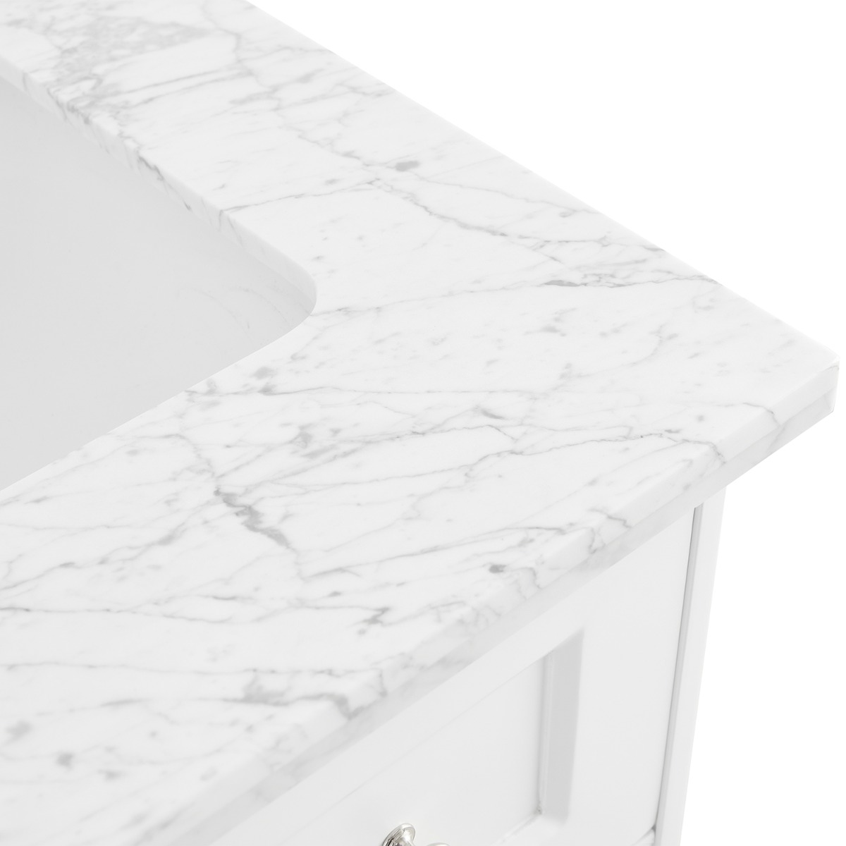 Nora White 36" Single Vanity with Carrara Marble Top