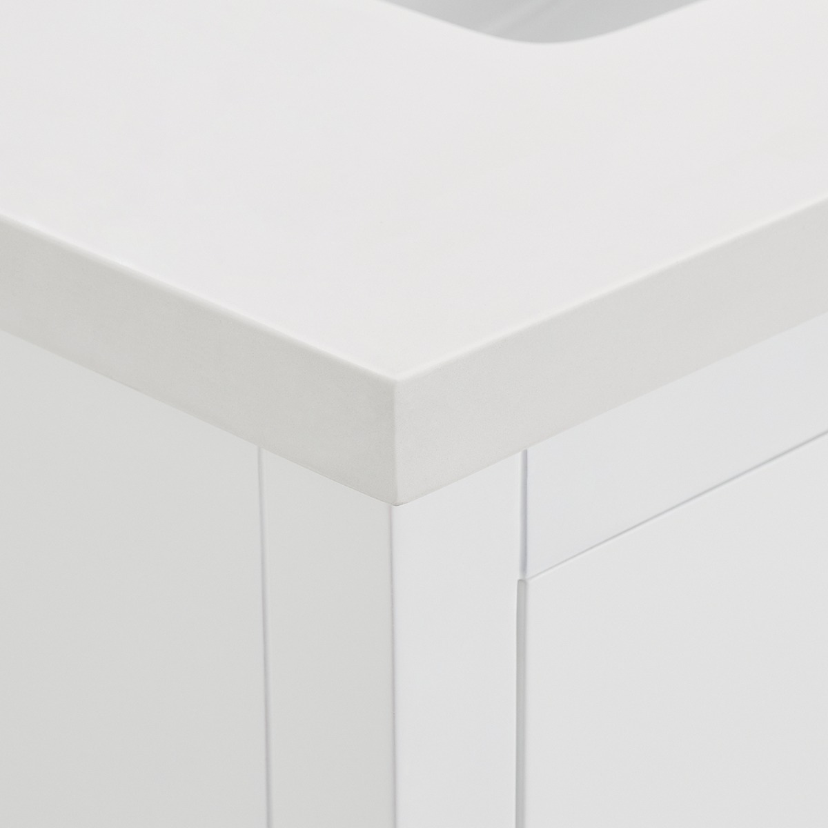Iconic White and Silver 30" Single Vanity with Pure White Quartz Top