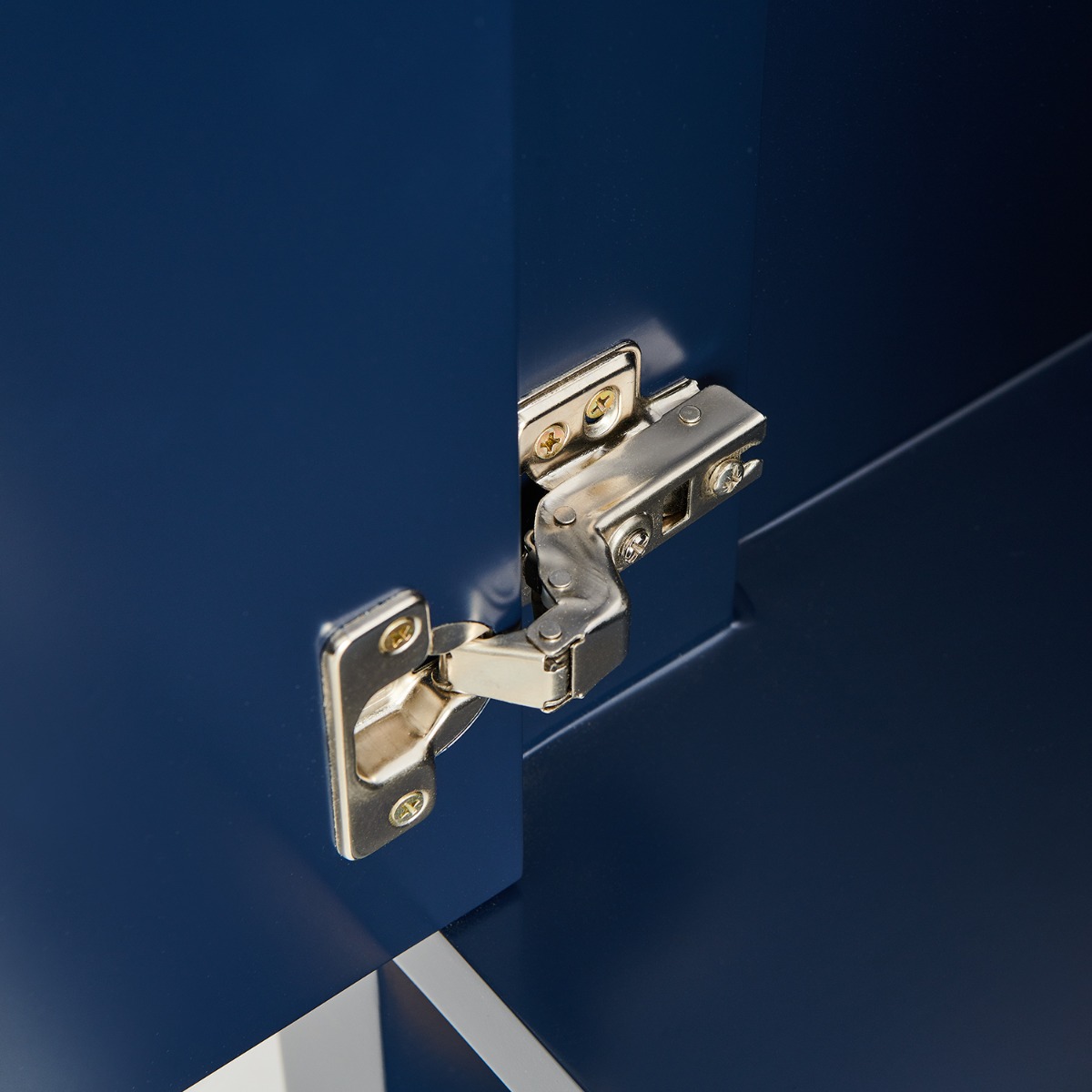 Province Navy and Gold 36" Single Vanity with Pure White Quartz Top