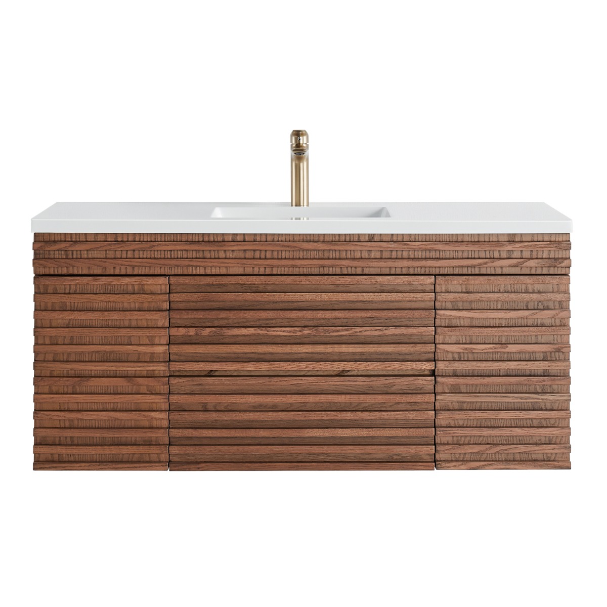 Gibson Dark Wood 48" Single Vanity with Integrated White Acrylic Top 