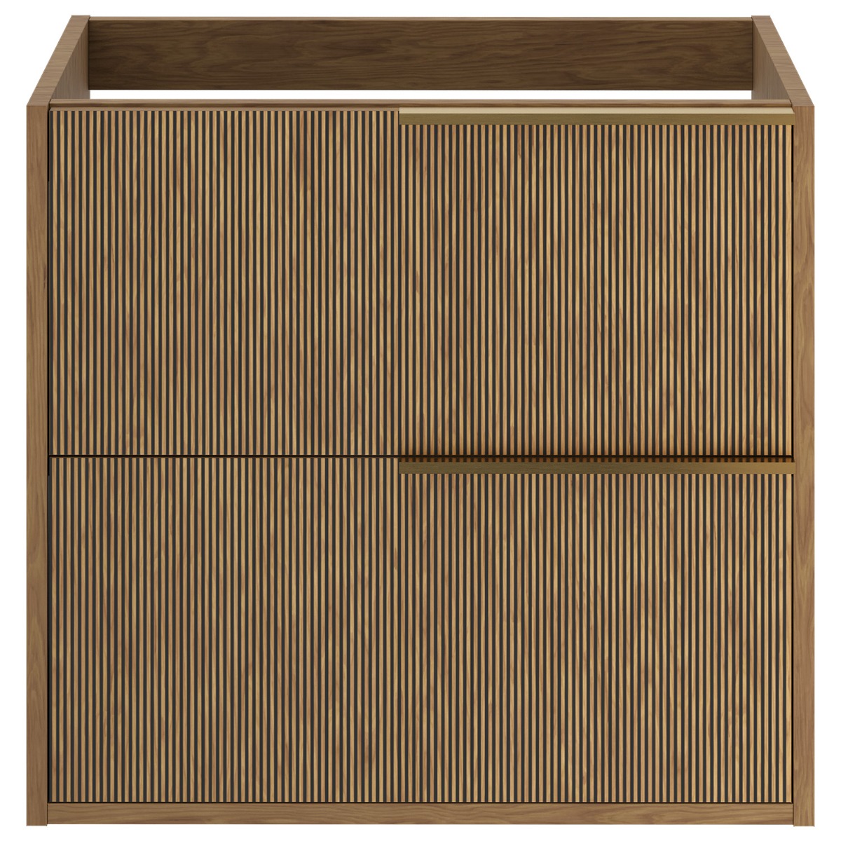 Kora Art Faux Fluted 24" Single Vanity with Gold Handles without Top 