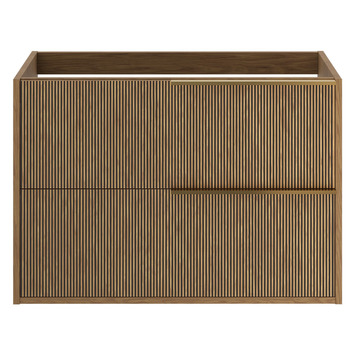 Kora Art Faux Fluted 32" Single Vanity with Gold Handles without Top 