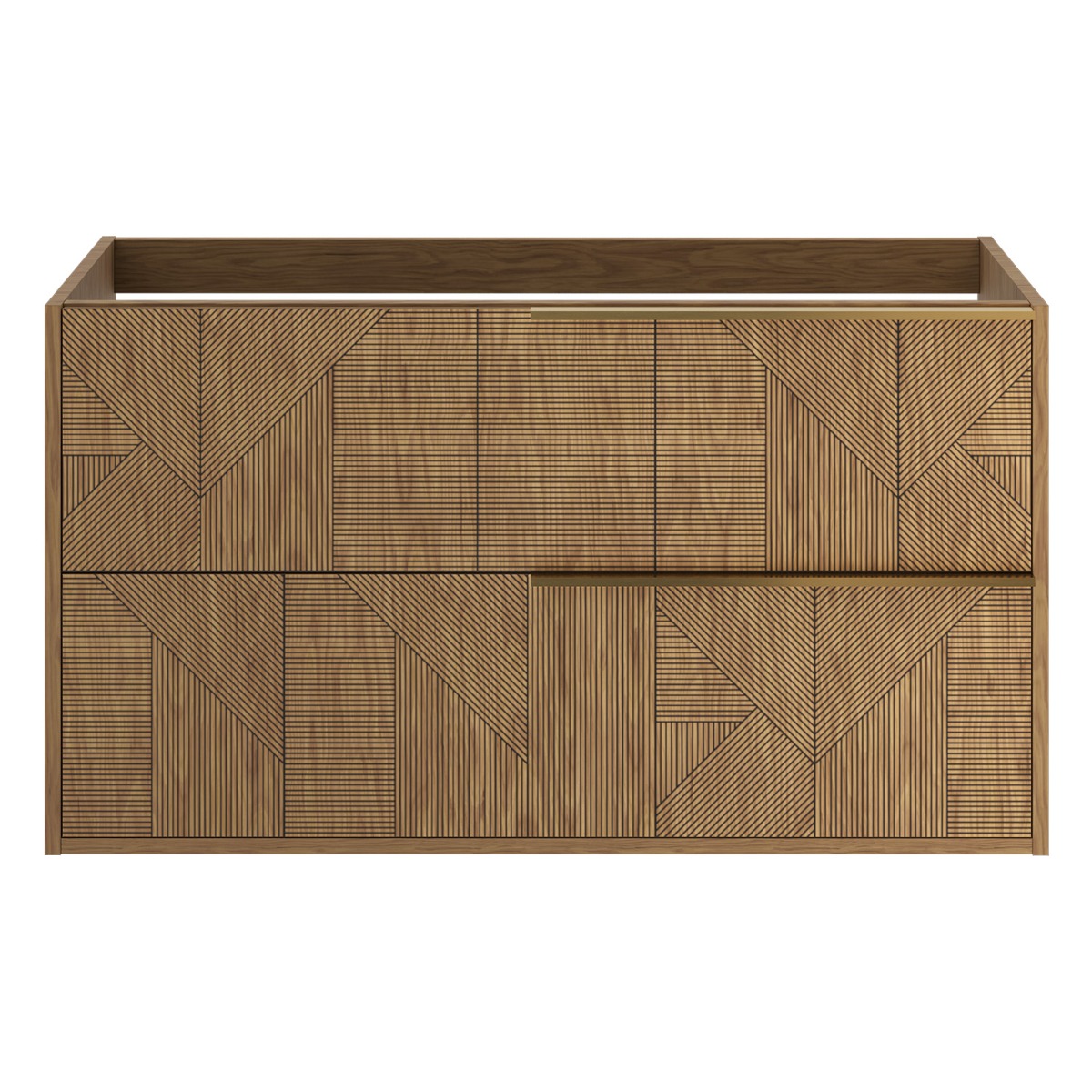 Kora Geo Faux Fluted 40" Single Vanity with Gold Handles without Top 