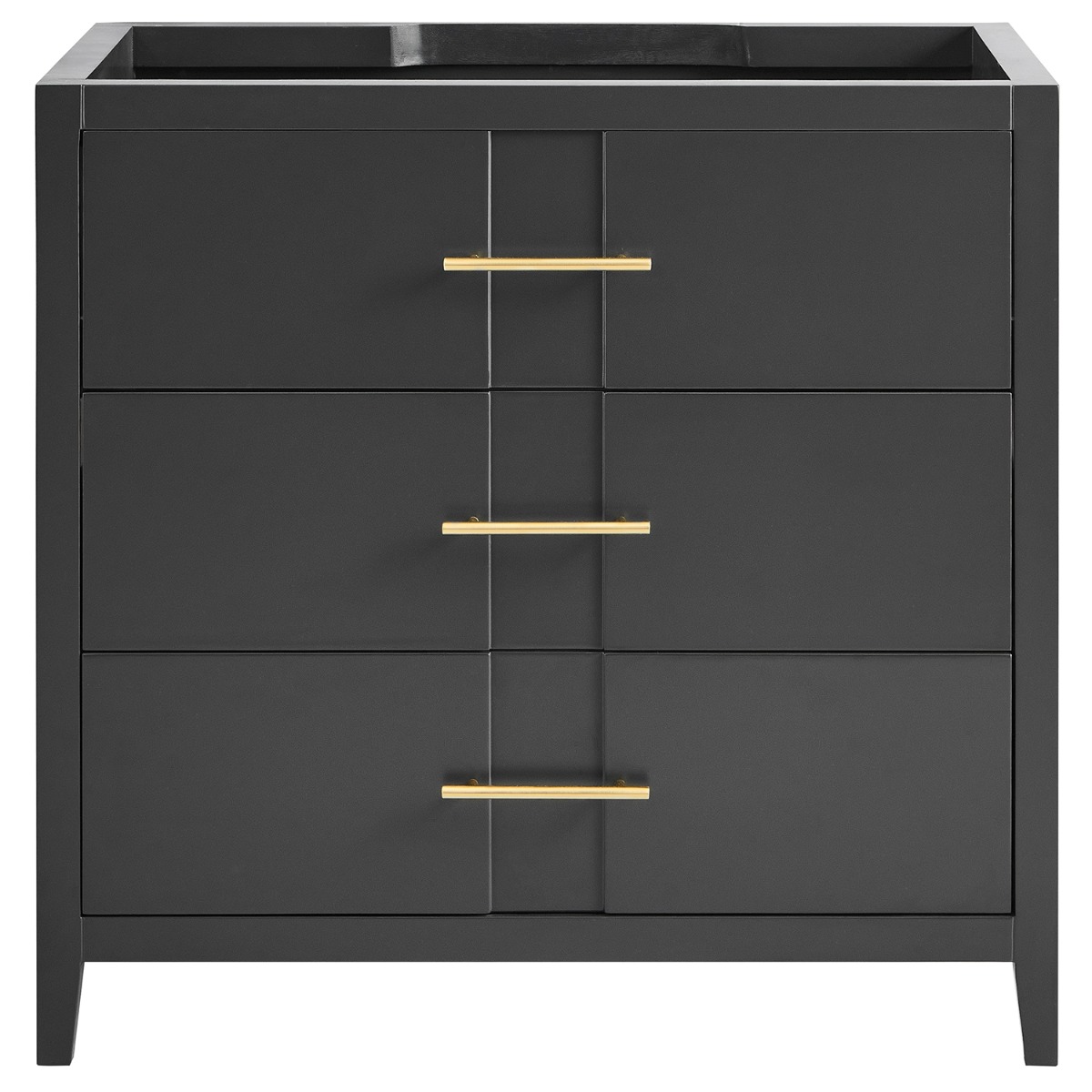 Iconic Charcoal and Gold 36" Single Vanity without Top 