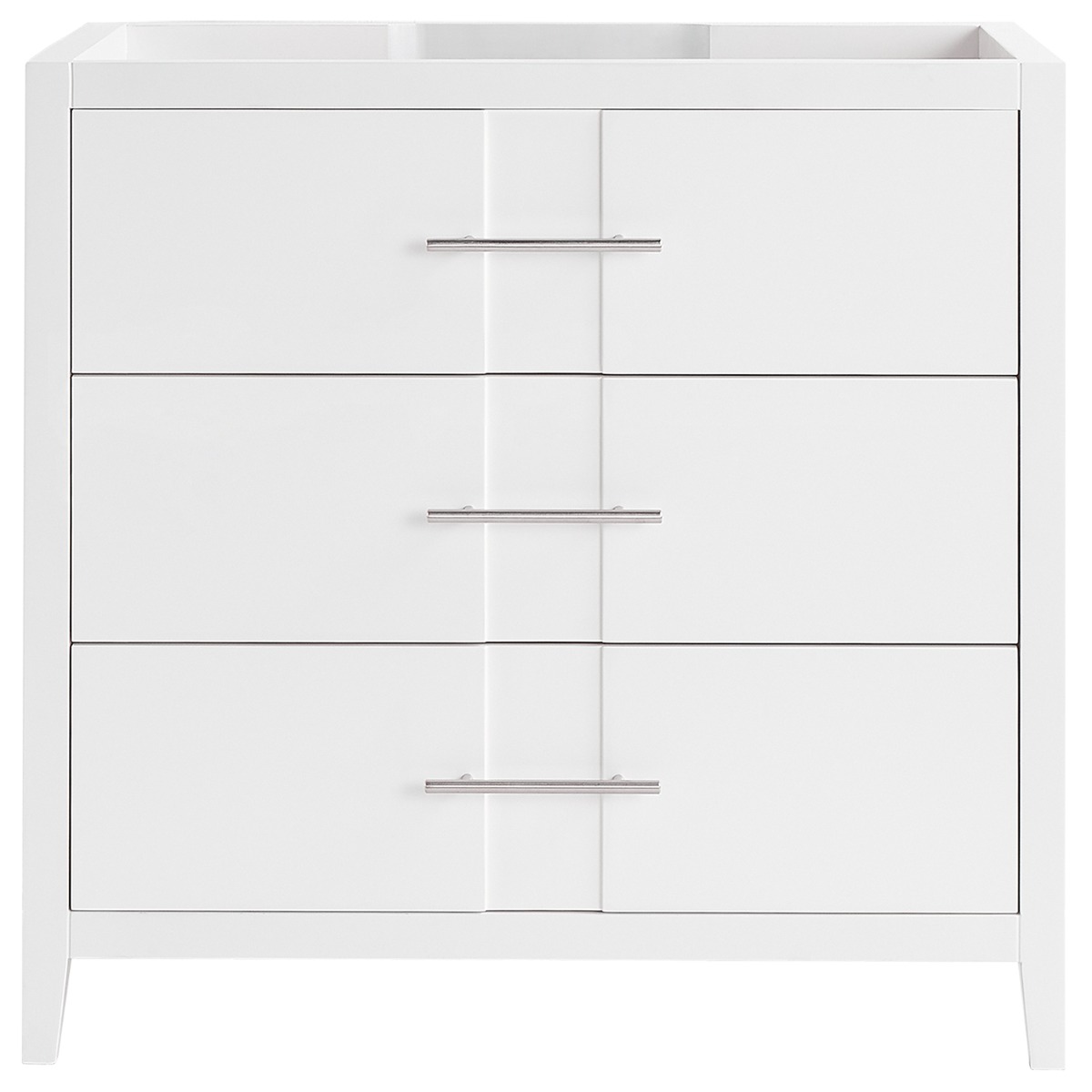 Iconic White and Silver 36" Single Vanity without Top 