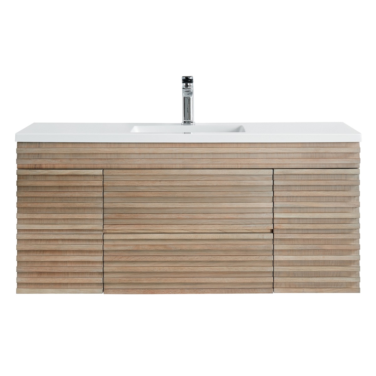 Gibson Light Wood 48" Single Vanity with Integrated White Acrylic Top 