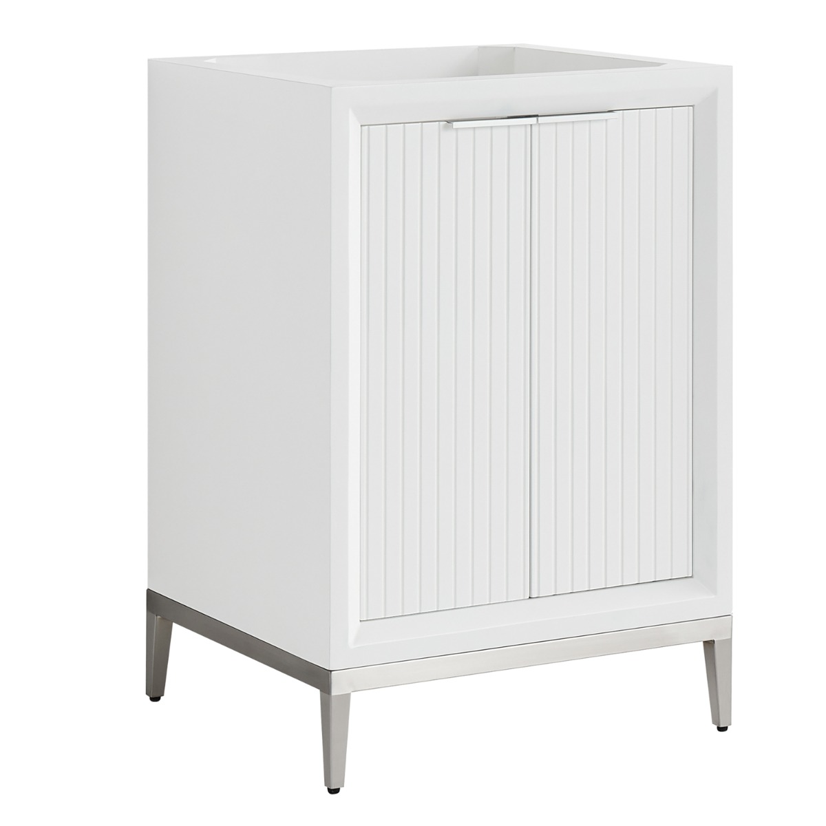Bungalow White and Silver 24" Single Vanity without Top 